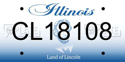 CL18108 Illinois License Plate