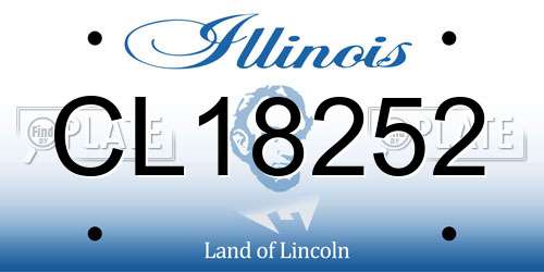 CL18252 Illinois License Plate