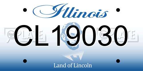CL19030 Illinois License Plate