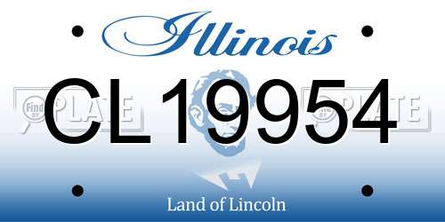 CL19954 Illinois License Plate