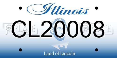 CL20008 Illinois License Plate