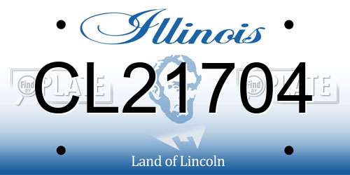 CL21704 Illinois License Plate