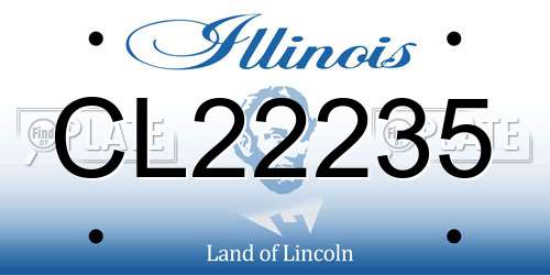CL22235 Illinois License Plate