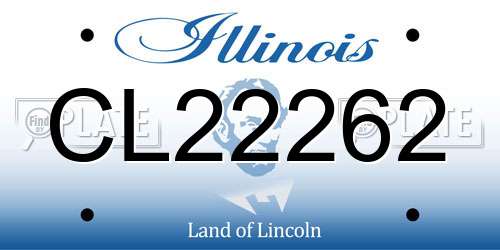 CL22262 Illinois License Plate