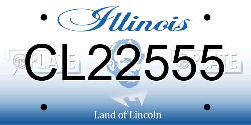 CL22555 Illinois License Plate