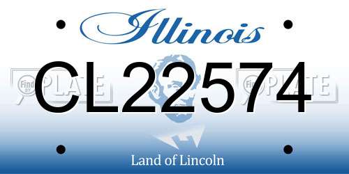 CL22574 Illinois License Plate