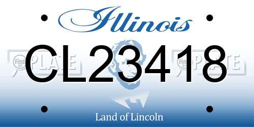 CL23418 Illinois License Plate