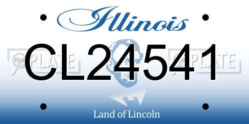 CL24541 Illinois License Plate