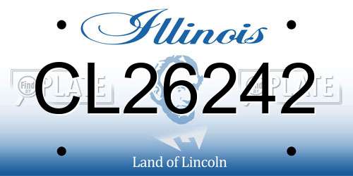 CL26242 Illinois License Plate
