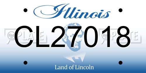 CL27018 Illinois License Plate