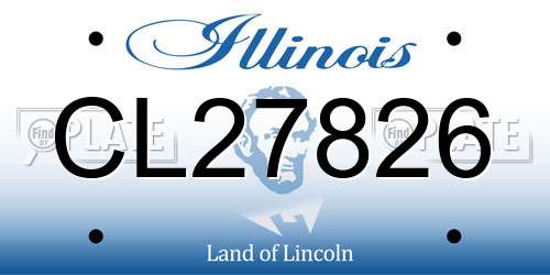 CL27826 Illinois License Plate