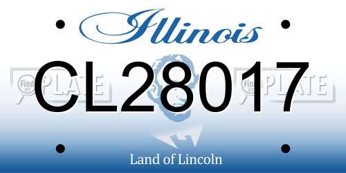 CL28017 Illinois License Plate