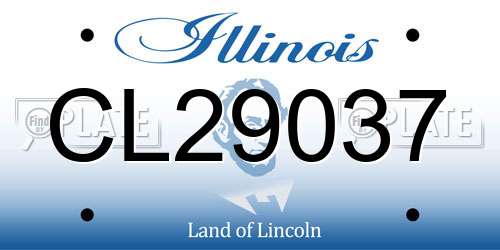 CL29037 Illinois License Plate