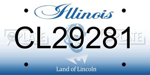 CL29281 Illinois License Plate