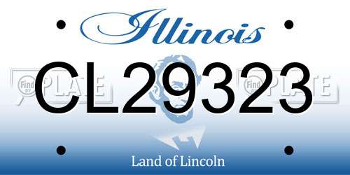 CL29323 Illinois License Plate