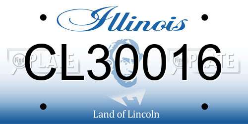 CL30016 Illinois License Plate