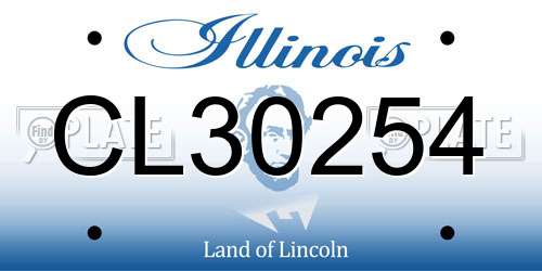 CL30254 Illinois License Plate