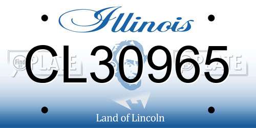 CL30965 Illinois License Plate