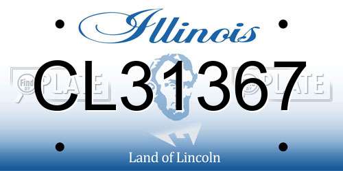 CL31367 Illinois License Plate