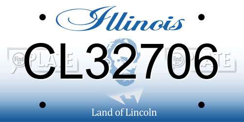 CL32706 Illinois License Plate