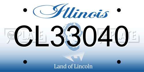CL33040 Illinois License Plate