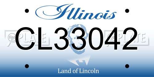 CL33042 Illinois License Plate