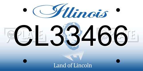 CL33466 Illinois License Plate