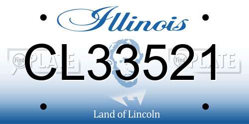 CL33521 Illinois License Plate