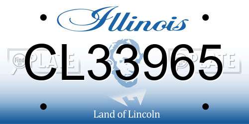 CL33965 Illinois License Plate