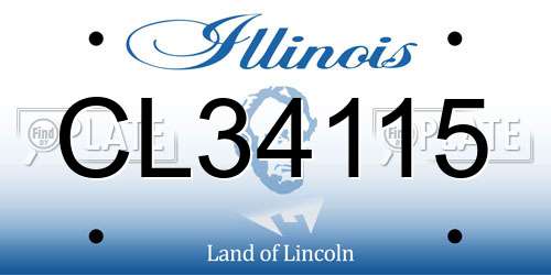 CL34115 Illinois License Plate