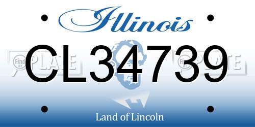CL34739 Illinois License Plate