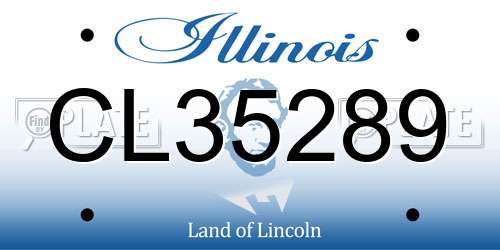 CL35289 Illinois License Plate