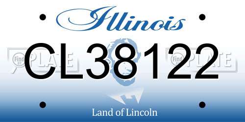 CL38122 Illinois License Plate