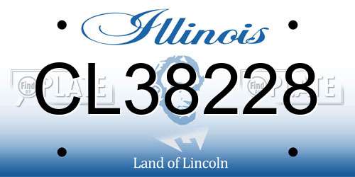 CL38228 Illinois License Plate