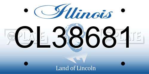 CL38681 Illinois License Plate