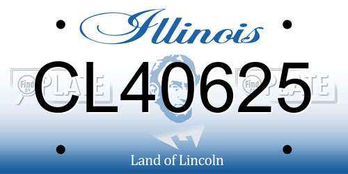 CL40625 Illinois License Plate