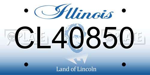 CL40850 Illinois License Plate