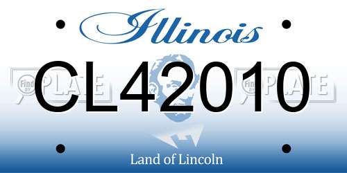 CL42010 Illinois License Plate