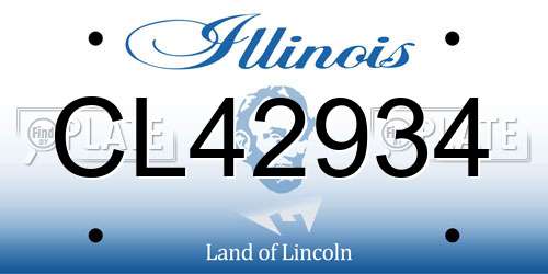 CL42934 Illinois License Plate