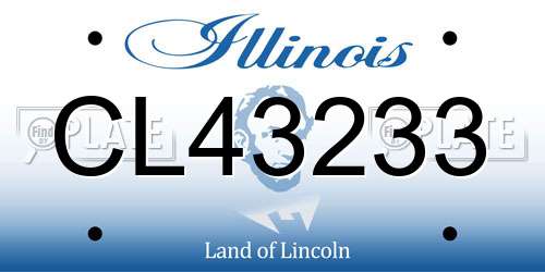 CL43233 Illinois License Plate