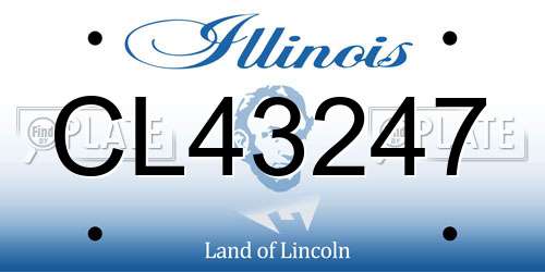 CL43247 Illinois License Plate