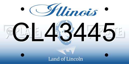 CL43445 Illinois License Plate