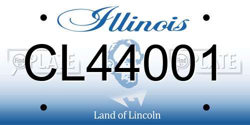 CL44001 Illinois License Plate