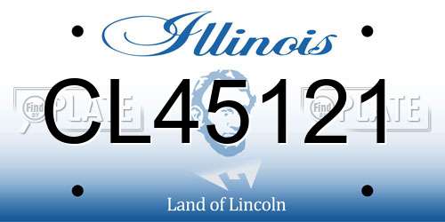 CL45121 Illinois License Plate