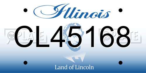 CL45168 Illinois License Plate