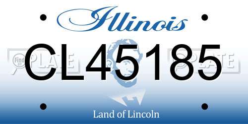 CL45185 Illinois License Plate
