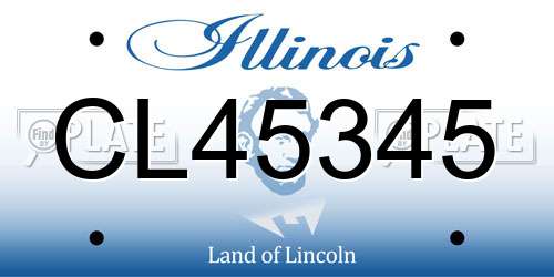 CL45345 Illinois License Plate