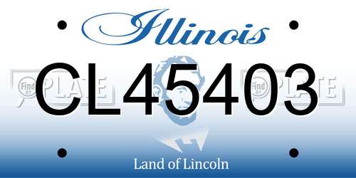 CL45403 Illinois License Plate