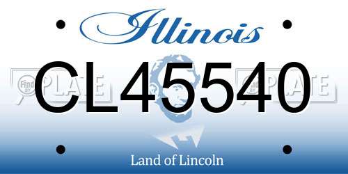 CL45540 Illinois License Plate