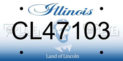 CL47103 Illinois License Plate
